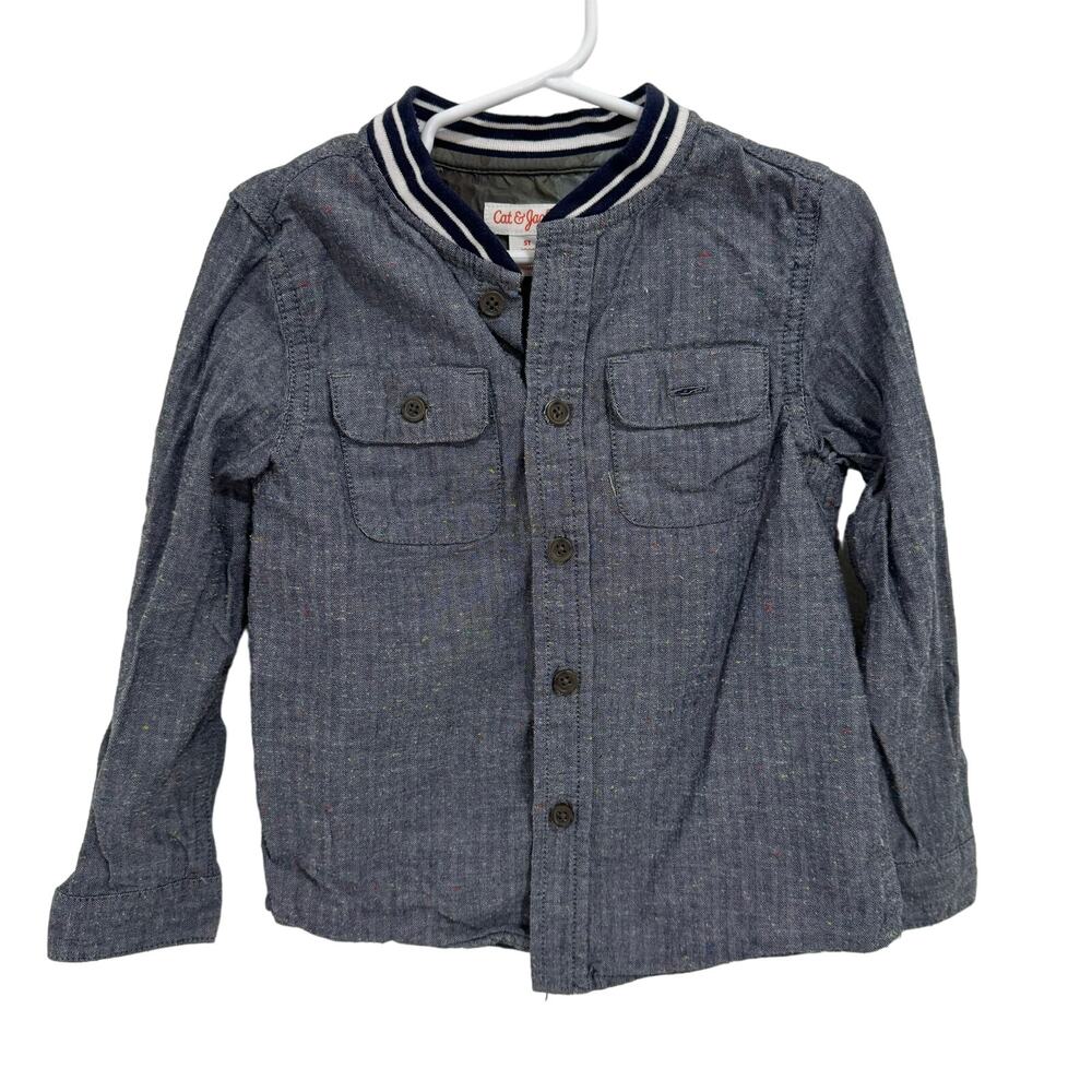 Cat & Jack Blue Chambray Button Down Shirt Size 5T